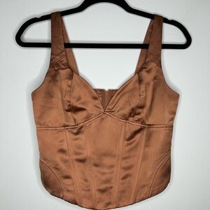 Jason Wu Satin Corset Top bronze copper size small